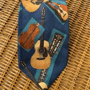 Men’s Brown Guitar Necktie By Nick Hilton